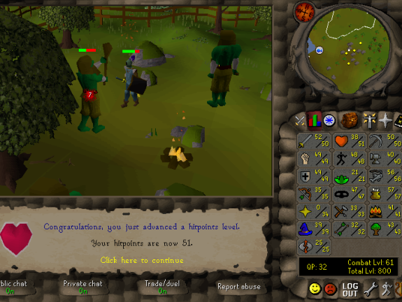 Total level 800