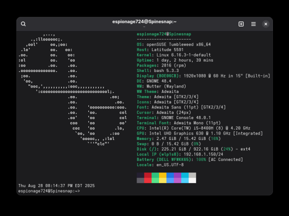 20250828 openSUSE TW