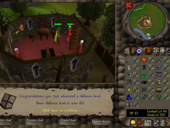 Total level 550