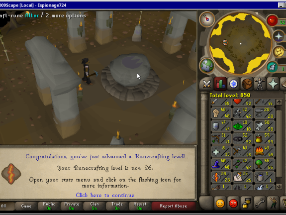 Total level 850