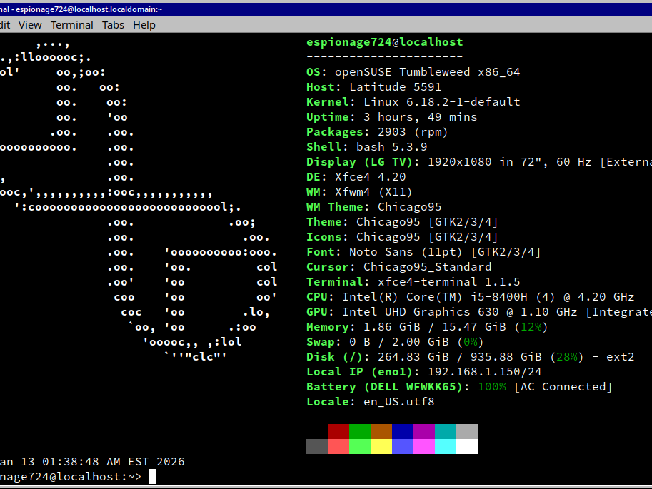 20260113 openSUSE TW