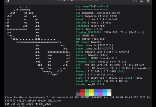 20260725 openSUSE TW