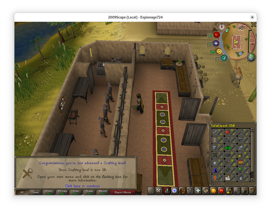 Total level 150