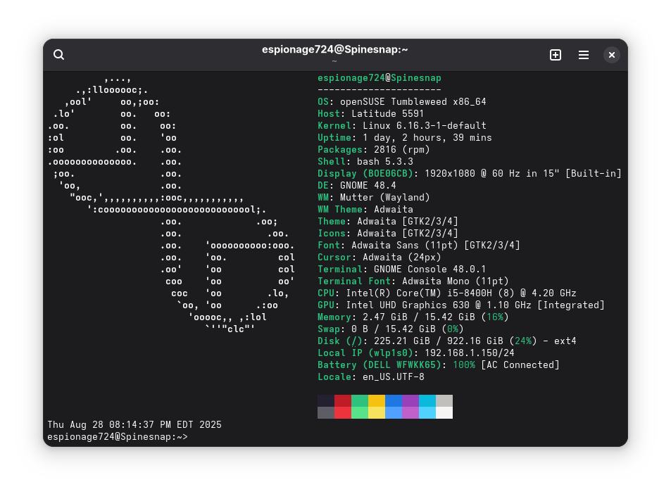20250828 openSUSE TW