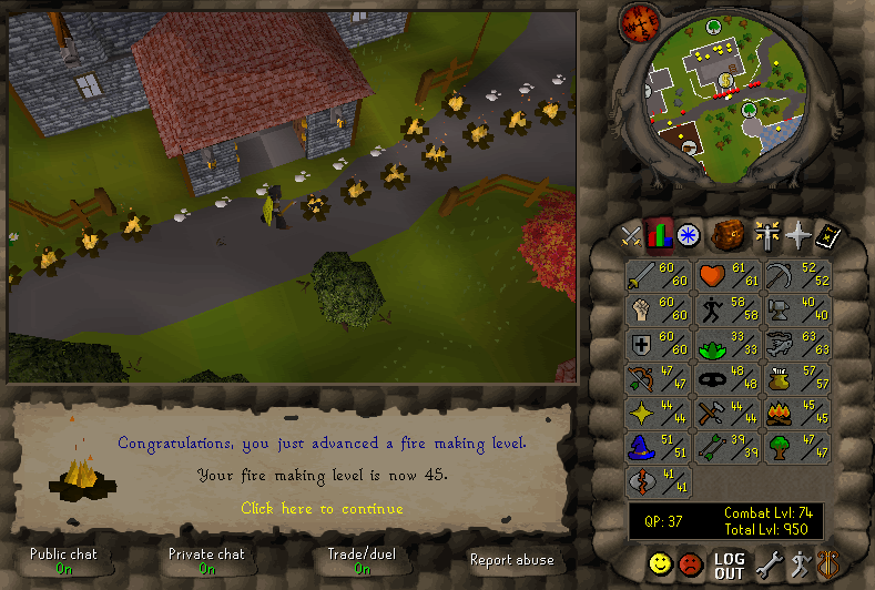 Total level 950
